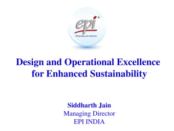 Design And Operational Excellence For Enhanced Sustainability