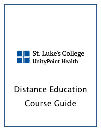 Distance Education Course Guide - St Luke's College