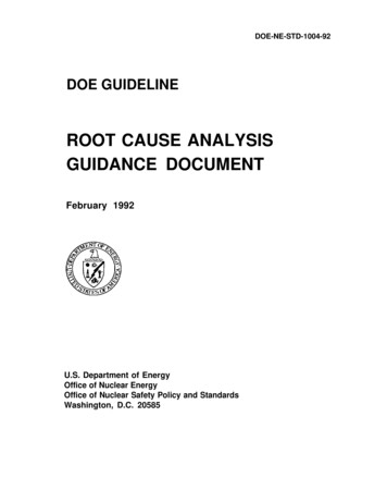 DOE-NE-STD-1004-92; Root Cause Analysis Guidance 