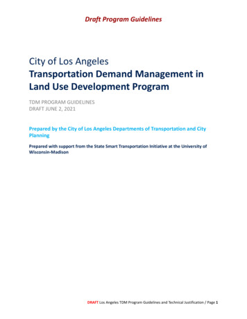 City Of Los Angeles Transportation Demand Management In Land Use .