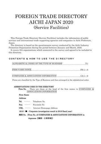 Foreign Trade Directory Aichi Japan 2020
