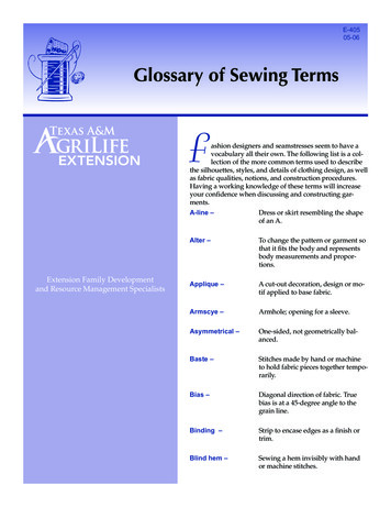 Glossary Of Sewing Terms - Texas A&M AgriLife