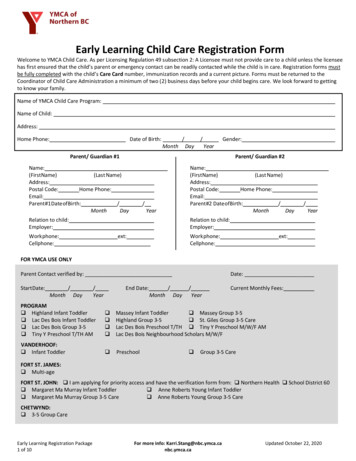 Early Learning Child Care Registration Form