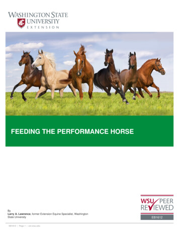 FEEDING THE PERFORMANCE HORSE - WSU Extension