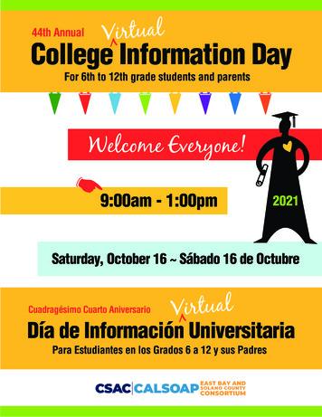 44th Annual Virtual College Information Day - EBC