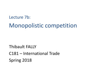 Lecture 7b: Monopolistic Competition