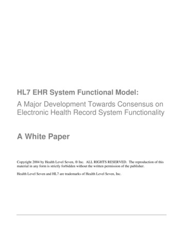 HL7 EHR System Functional Model
