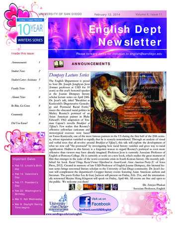 UNIVERSITY OF SAN DIEGO February 12, 2014 Volume 6, Issue 11 English .