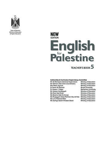 State Of Palestine & Higher Education NEW English
