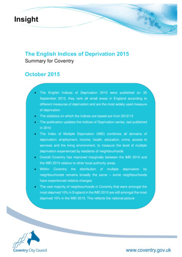 The English Indices Of Deprivation 2015 - Coventry