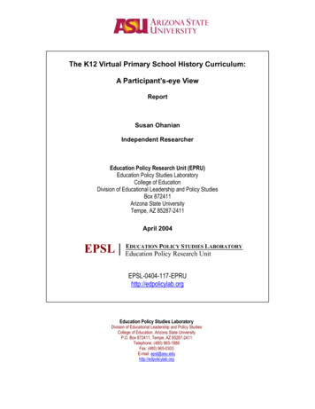 The K12 Virtual Primary School History Curriculum: A Participant's-Eye View