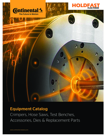 Equipment Catalog Crimpers, Hose Saws, Test Benches, Accessories, Dies .