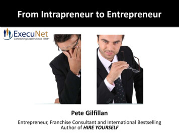 From Intrapreneur To Entrepreneur - ExecuNet