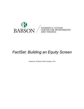 FactSet: Building An Equity Screen
