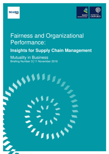 Fairness And Organizational Performance