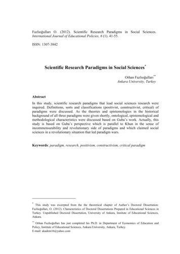 Scientific Research Paradigms In Social Sciences