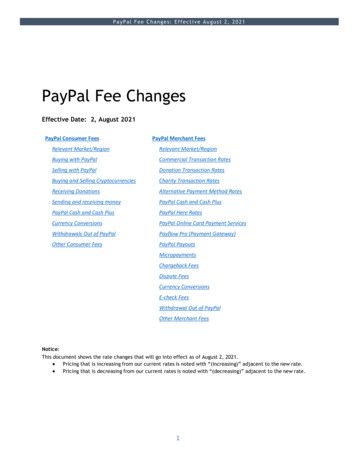 PayPal Fee Changes