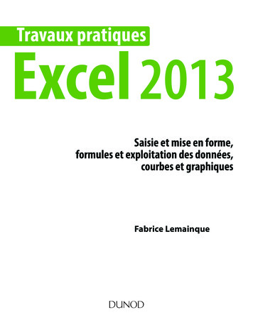 Travaux Pratiques Excel 2013 - Dunod