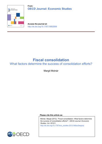 Fiscal Consolidation - OECD