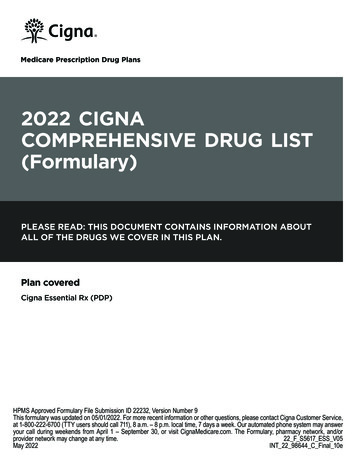 2022 CIGNA COMPREHENSIVE DRUG LIST (Formulary)