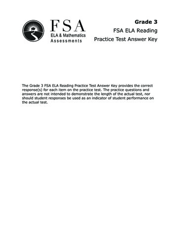 FSA 2020 3R Practice Test Answer Key PBT