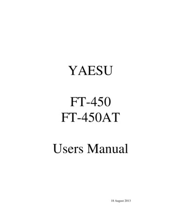 YAESU FT-450 FT-450AT Users Manual - VIPilot