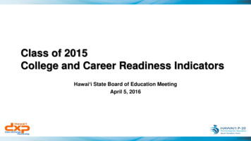 Class Of 2015 College And Career Readiness Indicators - Hawaii