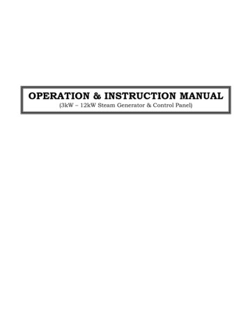 OPERATION & INSTRUCTION MANUAL