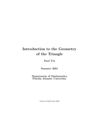 Introduction To The Geometry Of The Triangle