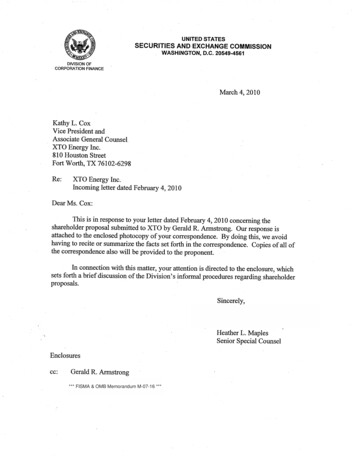 Re: XTO Energy Inc. Incoming Letter Dated February 4,2010 - SEC