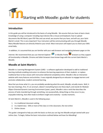 Starting With Moodle: Guide For Students - Saint Martin's University
