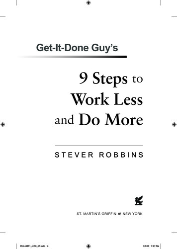 9 Steps Work Less And Do More - Stever Robbins