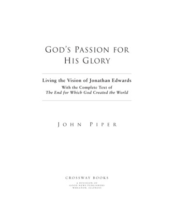 God’s Passion For His Glory