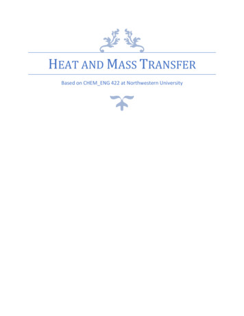 Heat And Mass Transfer - Tufts University