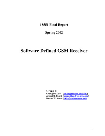 Software Defined GSM Receiver - Carnegie Mellon University