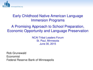 Early Childhood Native American Language Immersion .