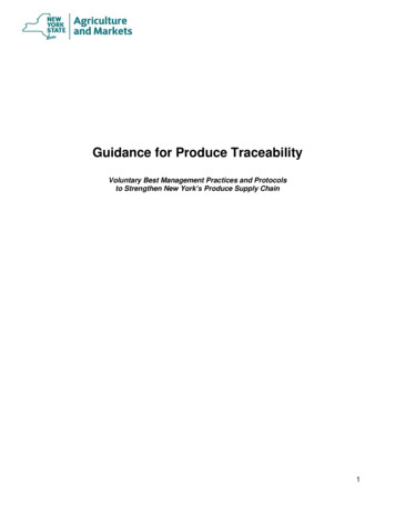 Guidance For Produce Traceability - Agriculture And Markets