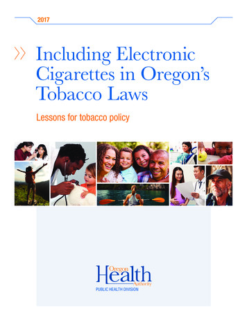 Including Electronic Cigarettes In Oregon’s Tobacco Laws