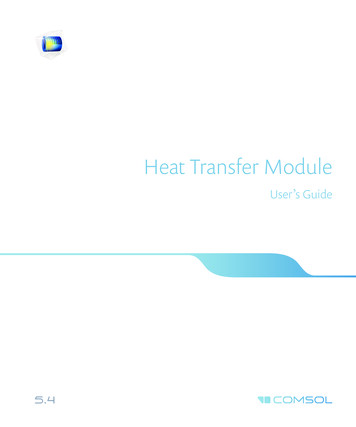 Heat Transfer Module - COMSOL Multiphysics
