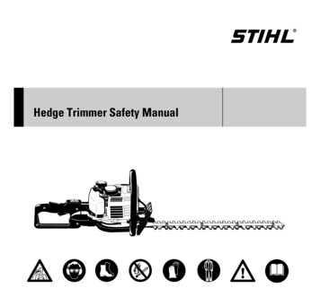 Hedge Trimmer Safety Manual - Stihl