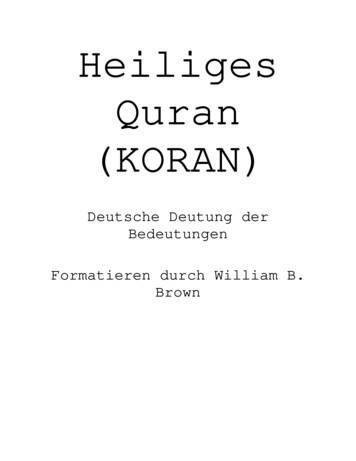 Heiliges Quran (KORAN)