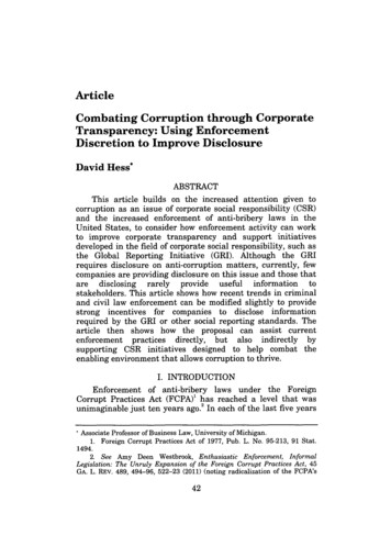 Article Combating Corruption Through Corporate .