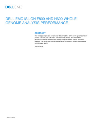 Dell Emc Isilon F800 And H600 Whole Genome Analysis Performance
