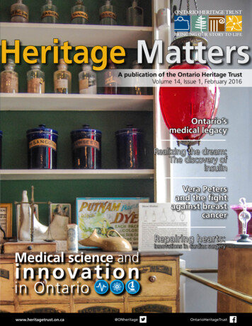 Heritage Matters - Ontario Heritage Trust