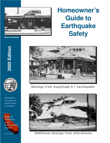 Home Owner's Guide To Earthquake Safety - UCOP