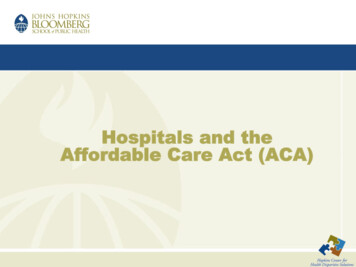 Hospitals And The Affordable Care Act (ACA)