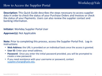 How To Access The Supplier Portal - Yale University