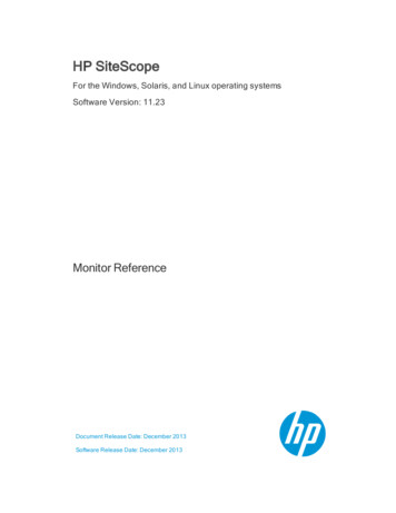 HP SiteScope - Monitor Reference