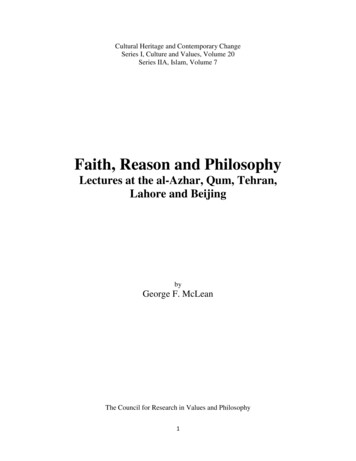 Faith, Reason And Philosophy
