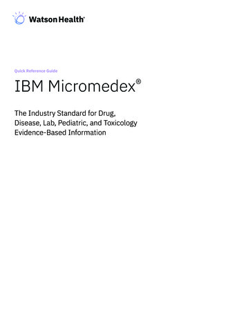 IBM Micromedex Quick Refernce Guide